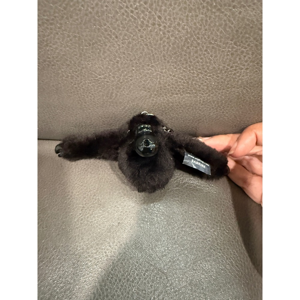 Kipling Sabrina Monkey Keychain Black Fuzzy Plush Bag Charm Collectible